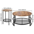 thumbnail image 2 of VEVOR 3 Pieces Round Coffee Table Sets, 31.5 in Industrial Living Room Table with 2 End Side Tables, Easy Assembly Coffee and End Tables Sets with Metal Legs, for Office, Living Room and Apartment, 2 of 9