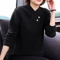 thumbnail image 6 of Ltctricy Women's Plus Size Thermal Shirts Fleece Warm Long Sleeve V Neck Base Layer Tops Soft Basic Undershirts(Black,X-Large), 6 of 6