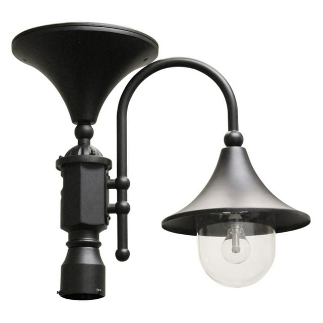 Gama Sonic GS-109F-B Everest Post Lamp Outdoor Solar Light Fixture, 3" Pole-Fitter Mount, Black