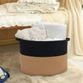 thumbnail image 3 of A*Homeist Cotton Storage Baskets with Handles, Black, 3 of 6