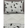 thumbnail image 3 of Bulldog Comforter & Sham Bedding Set, Monochrome Doodle Portraits with Paw Traces Best Friend Animal Lover, 3 pcs Duvet Set Microfiber Filling Quilt, 5 Sizes, Pale Grey White, by Ambesonne, 3 of 4