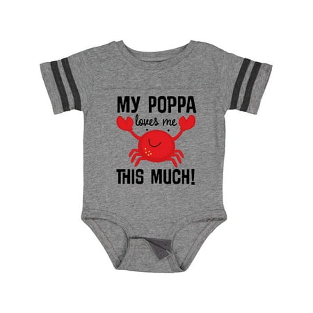 

Inktastic My Poppa Loves Me Childs Crab Gift Baby Boy or Baby Girl Bodysuit