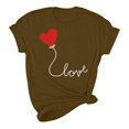 thumbnail image 6 of Fesfesfes Womens Short Sleeve Workout Tops Valentine's Day Love Printed Short Sleeved T-shirt Top Short Sleeved Round Neck Top/Shirt Womens Tshirts Graphic 2XL(US:12), 6 of 6