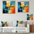 thumbnail image 4 of Designart "Blue Orange Mid Century modern Reflections I" Mid-century Canvas Print, 4 of 5