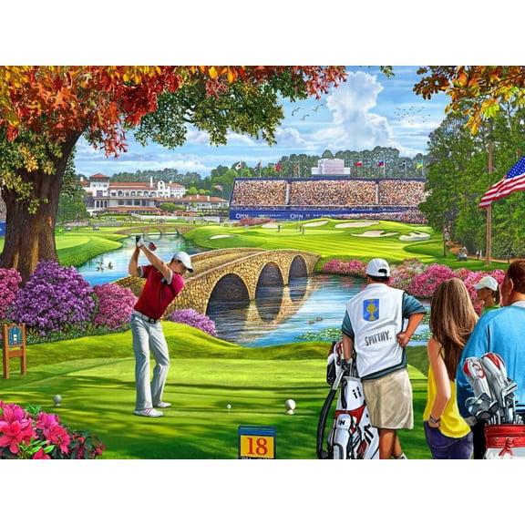 The Final Hole (Golf) Jigsaw Puzzle 550 Piece by Vermont Christmas Company - Large Pieces - Fully Interlocking & Randomly Shaped Pieces - 24" x 18"