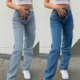 thumbnail image 4 of goowrom Women's Butterfly Print High Waist Straight-Leg Jeans, 4 of 4