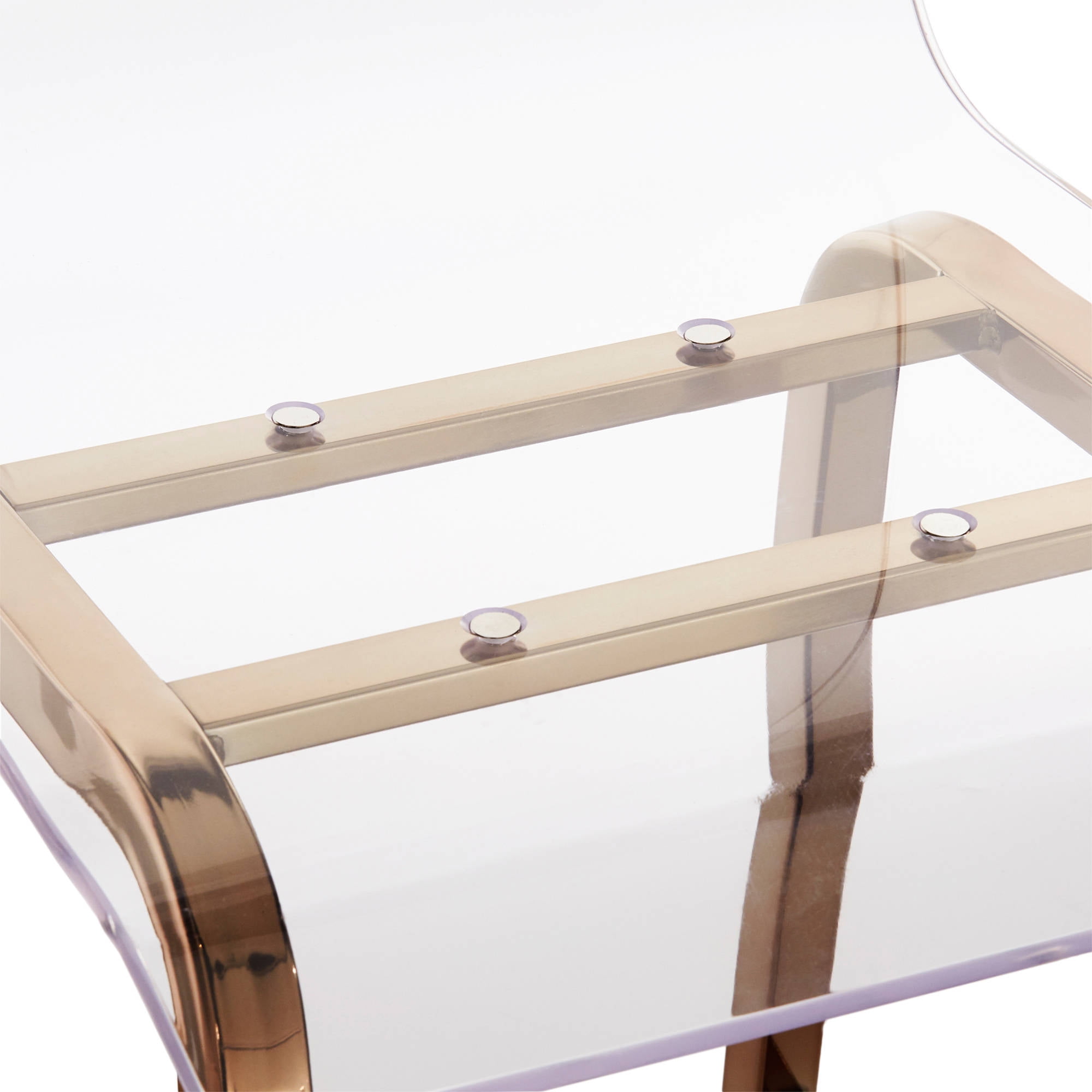 Chelsea Lane Acrylic and Champagne Gold Swivel Stool, Set of Two, Counter Height