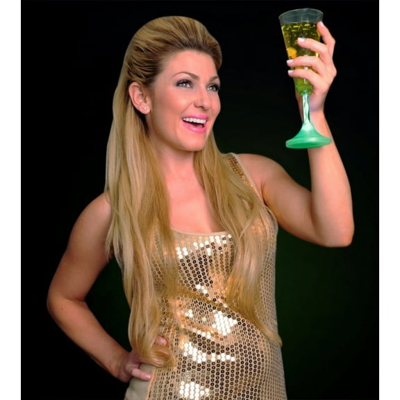 FlashingBlinkyLights Light Up Champagne Glass with Long Spiral Stem