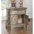 thumbnail image 2 of 18" X 30" X 29" Antique Champagne Wood Poly Resin Nightstand w/Wooden Top, 2 of 2