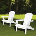 thumbnail image 2 of Tcbosik Outdoor Adirondack Chairs Set of 2, Folding Solid Wood Chair, Lounge Chair for Garden, Porch, Deck, Backyard, White, 2 of 11