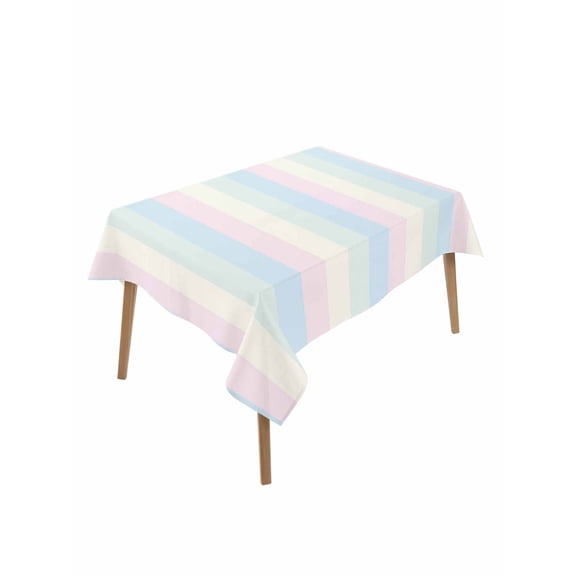 Colorful Striped Table Cloth, Rainbow Color Stripes Waterproof Tablecloth for Rectangle Tables, Reusable Washable Fabric Table Cover for Restaurant Kitchen Dining Tables 60"x84"