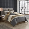 thumbnail image 2 of Nanshing Donovan 10PC Geometric Luxury Comforter Set, Grey, Queen, 2 of 6