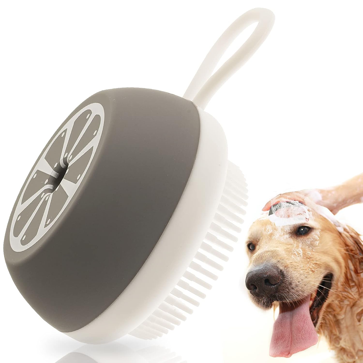 Silicone Dog Bath Brush, Soft Pet Grooming Brush Cat Dog Shampoo Brush Massage Fur Cleaning