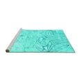 thumbnail image 2 of Ahgly Company Machine Washable Indoor Rectangle Abstract Turquoise Blue Contemporary Area Rugs, 3' x 5', 2 of 4