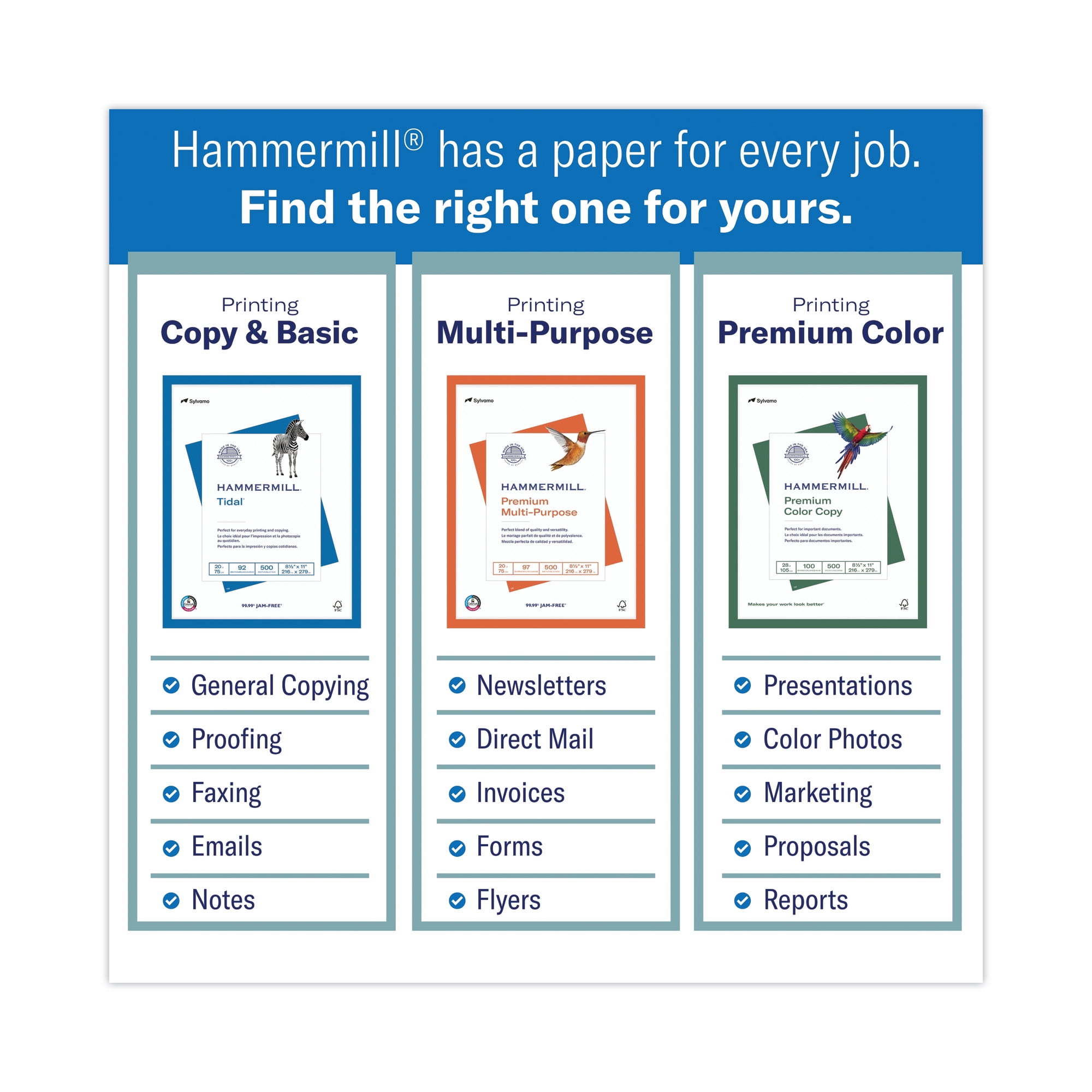 Hammermill Printer Paper, 28lb Premium Color Copy, 11x17, White, 1 Ream, 500 Sheets