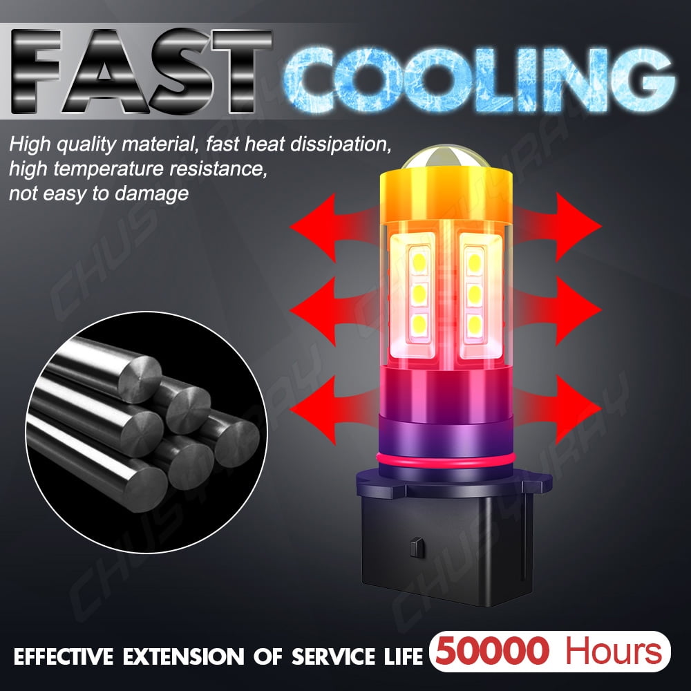 Led Fog Light Bulbs Compatible for Toyota Highlander 2011-2013 6000K White PSX26W