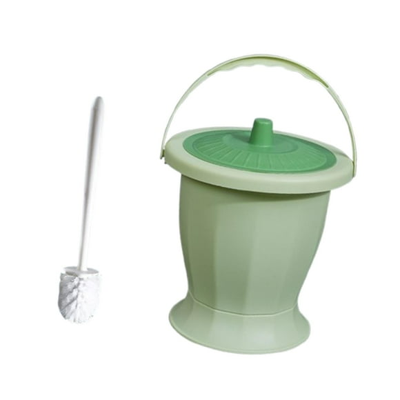 Escupidera, cubo y aro, cepillo de baño, orinal, botella para orina Verde