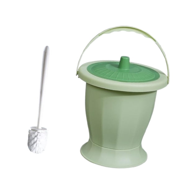 Escupidera, cubo y aro, cepillo de baño, orinal, botella para orina Verde