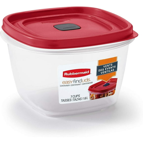 Rubbermaid Easy Find Vented Lid Food Storage Containers, 7 Cup