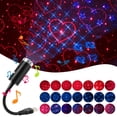 thumbnail image 1 of USB Star Night Light,9 Functional Modes | 24 Lighting Effects,Sound Activated Strobe Atmosphere Decorations for Car Interior,Ceiling, Bedroom, Party and More (Blue&Red), 1 of 5