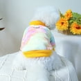 thumbnail image 4 of BT Bear Small Dog Sweater with D-ring, Tie Dyed Dog Shirt Coat Jacket, Warm Soft Flannel Pet Clothes Coat Jacket for Puppy Small Dogs Girl Boy Yellow L, 4 of 6
