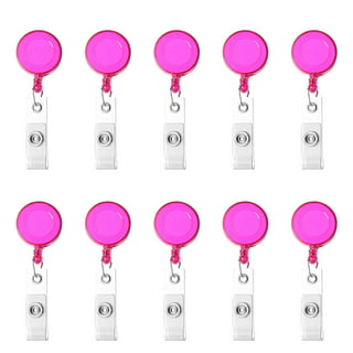 Retractable ID Badge Holder with Lanyard, Work ID Card Holders for Badges  for Women, Vertical Pink Cute Badge Holder, (White Flowers)