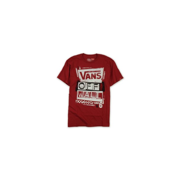Vans Hombre Stenciled Off The Wall Graphic Camiseta, Rojo, Mediano Vans Camiseta gráfica