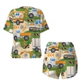 thumbnail image 5 of Naloa Construction Machinery1 Women's Short-Sleeved Pajama Set, Loungewear, Summer pajamas, Breathable Cozy - Small, 5 of 9