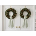 thumbnail image 3 of Green White Gingham Wreath Sash for Front Door Wreath, 5.12" Wide x 54.33" St Patrick Spring Easter Farmhouse Holiday Door Decorations Wedding, 3 of 7