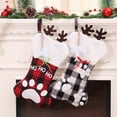 thumbnail image 3 of Dalrosia 2PCS Christmas Stocking for Dogs with Pet Name Personalized Custom Christmas Stocking 18'' Large Red Black Plaid Bone Stocking Holiday Xmas Decorations Gifts for Dogs Pets, 3 of 5