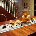 thumbnail image 3 of Fall Table Runners 36 Inch Thanksgiving Decorations White Pumpkin Leaf Branch Runners for Dining Tables Gray Stripes Autumn Dinner Runner Kitchen Parties Decor, 3 of 6