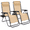 Khaki, variant on Set of 2 Zero Gravity Chairs with Cup Holder Trays, Portable Recliner Beach Camping Patio Outdoor Folding Lounge Chairs with Adjustable Pillow, Blue