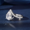 thumbnail image 3 of Blue Jewel 2 Ct Pear Cut Diamond Rings - 14K White Gold Plated Rings - Wedding Rising Split Shank Rings - Criss Cross Anniversary Diamond Rings - Gorgeous Anniversary Gift for Women's, 3 of 10