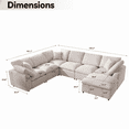 thumbnail image 2 of Modern Modular Sectional Sofa with Movable Ottoman - Oversized 7-Seater L-Shaped Chenille Cloud Couch for Living Room, Apartment, Beige, 2 of 6