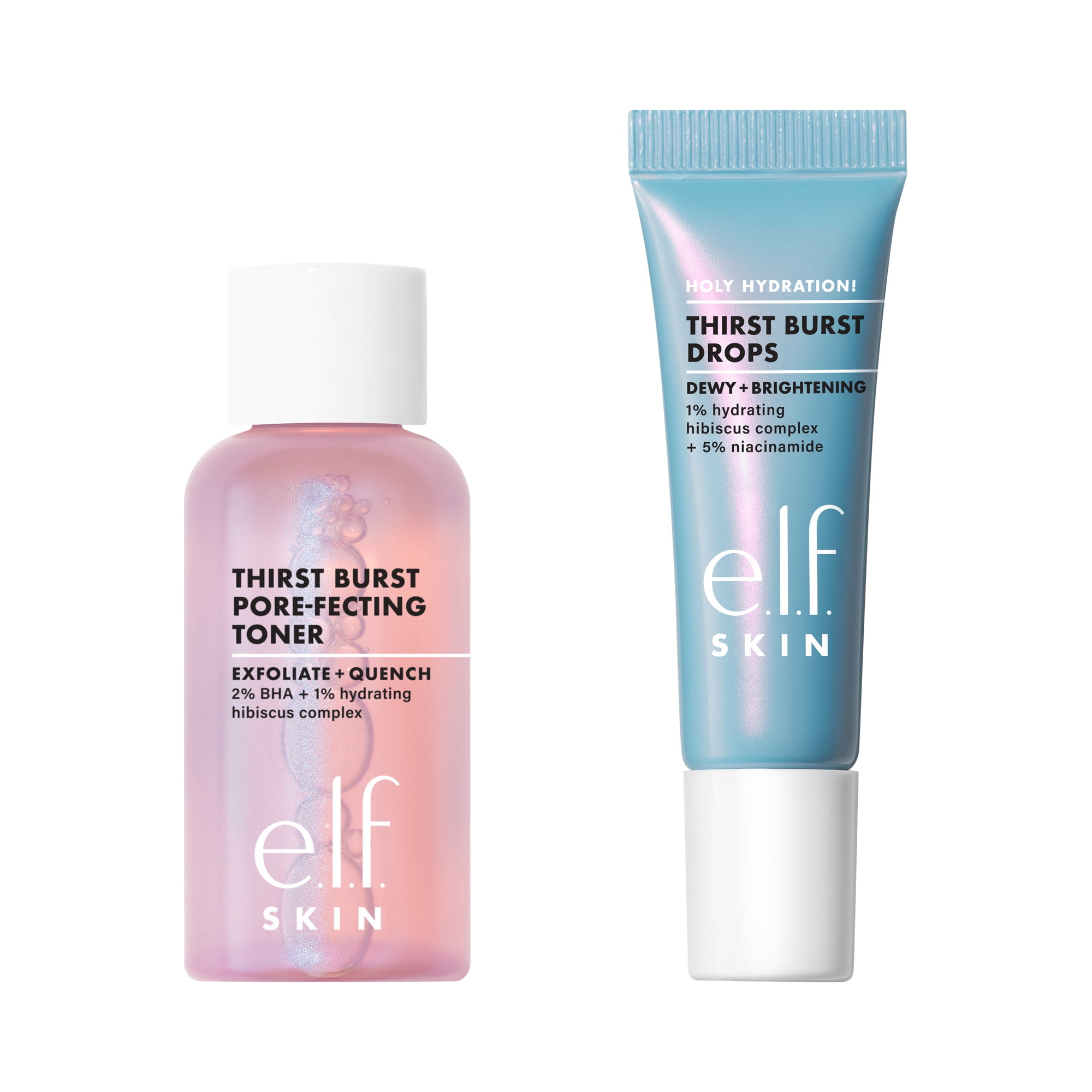 e.l.f. SKIN Thirst Burst Dew-O, Pore-fecting Toner & Thirst Burst Drops Mini Set , 2pc
