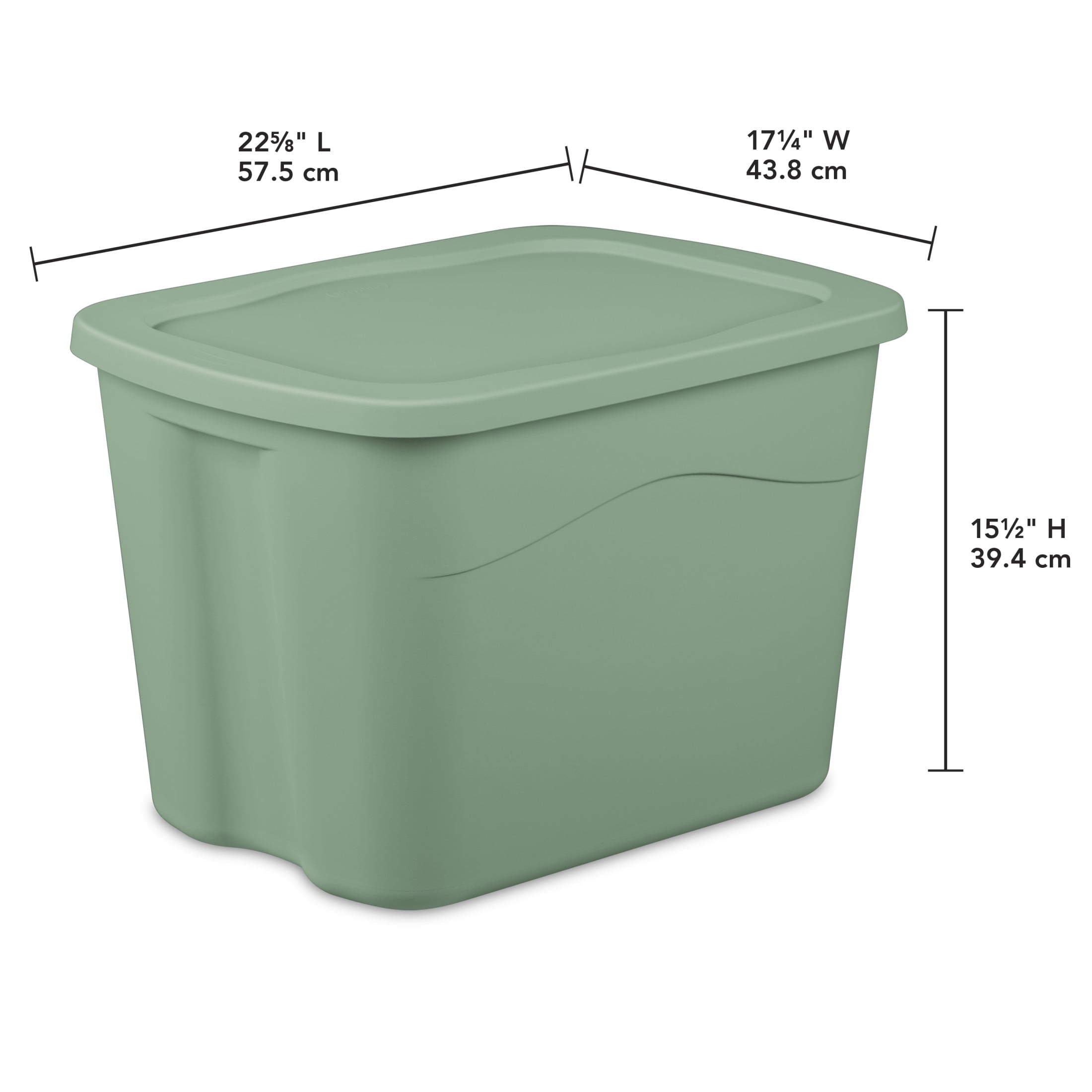 Sterilite Large Storage Bin, 18 Gallon Durable Plastic Storage Tote with Snap-On Lid , Green, 8 Pack