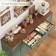 thumbnail image 4 of Hiphuta 70.8"W Large Buffet Cabinet with 6 Doors, Modern Farmhouse Sideboard with 2 Drawers, Coffee Bar for Kitchen Dining Room Living Room, Green, 4 of 7