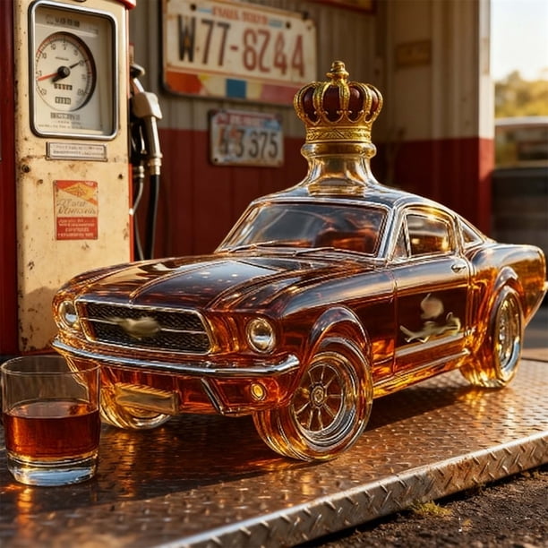 Decoración del hogar, Decantador de vino con forma de automóvil Dispensador de licor con temática automotriz Un decantador de vidrio de diseño único ideal para conocedores, coleccionistas o entusiasta