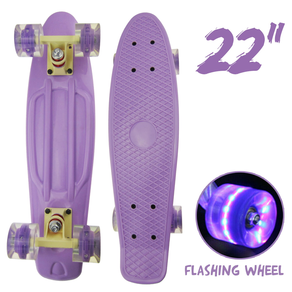 22 Inch Skateboard Outdoor Sports Beginners Toy with LED Flashing Wheels Gift 