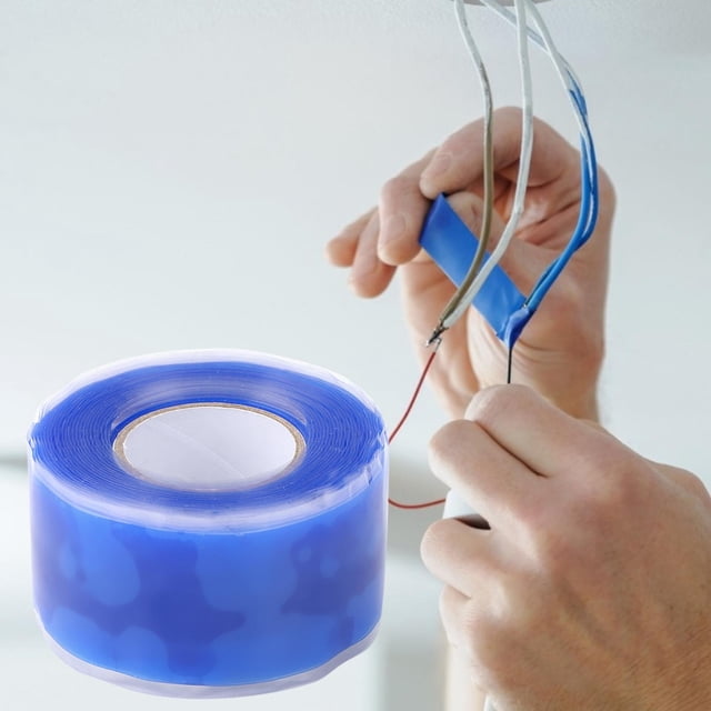 Cinta autoadhesiva de silicona resistente al agua y retardante de llama industrial, color azul, 0,5 mm x 25 mm x 3 metros