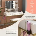 thumbnail image 4 of Bestier 40" Makeup Vanity Set with Lighted Mirror, Dressing Desk with Cushioned Stool Set for Bedroom, 4 of 11