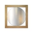 thumbnail image 2 of Espejo circular con diseño cuadrado de marco de madera enchapado a mano, 2 of 4
