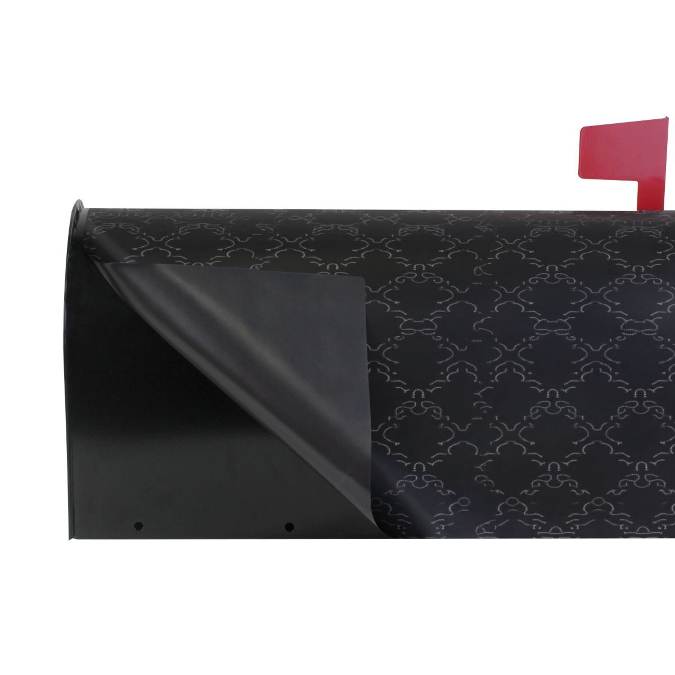 Black Decorative Pattern Magnetic PVC Mailbox Cover, 25.4" x 20.7" Large, Waterproof UV Resistant