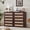 Retro Walnut, variant on LELELINKY Rattan Dresser for Bedroom, 41" Tall Dressers Chest of Drawers, Boho Small Dressers with 5 Drawers, Grey White Dresser Wooden Closet Organizer for Living Room, Hallway
