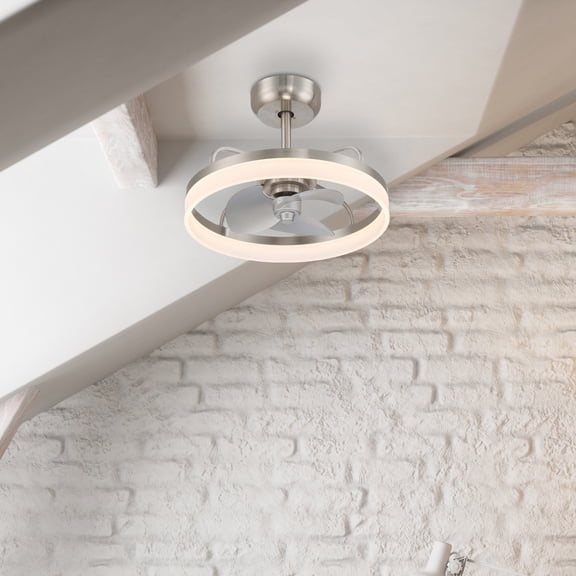 Hunter 20 inch Avel Fandelier Brushed Nickel Ceiling Fan with LED Light Kit and Handheld Remote