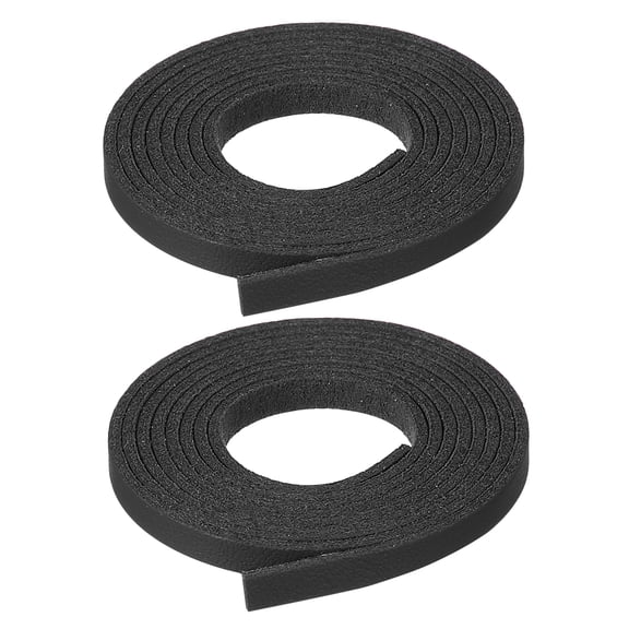 Uxcell Flat Suede Leather Lace, Faux Leather Strap Leather Strings Cord DIY Supplies Black 0.2 in