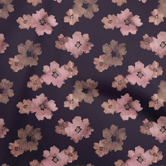 oneOone Cotton Poplin Brown Fabric Floral & Quilting Supplies Print Sewing Fabric By The Yard 42 Inch Wide