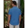 thumbnail image 2 of sogami Men's Breathable Cotton Linen Short Sleeve Button Down Summer Shirt, 2 of 8