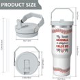 thumbnail image 5 of 1pc Baseball 30oz Tumbler with Straw & Handle - Insulated Stainless Steel Cup | Holiday Gift for Man Women (Christmas, Valentine's, Birthday), 5 of 7