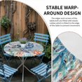 thumbnail image 2 of Sea Turtle Coastal Round Tablecloth for 45-54 Inch Tables,Fitted Table Cover with Elastic Edge,Summer Beach Coral Starfish Wooden Waterproof Outdoor Table Cloth Protector for Patio Garden Dinner, 2 of 9